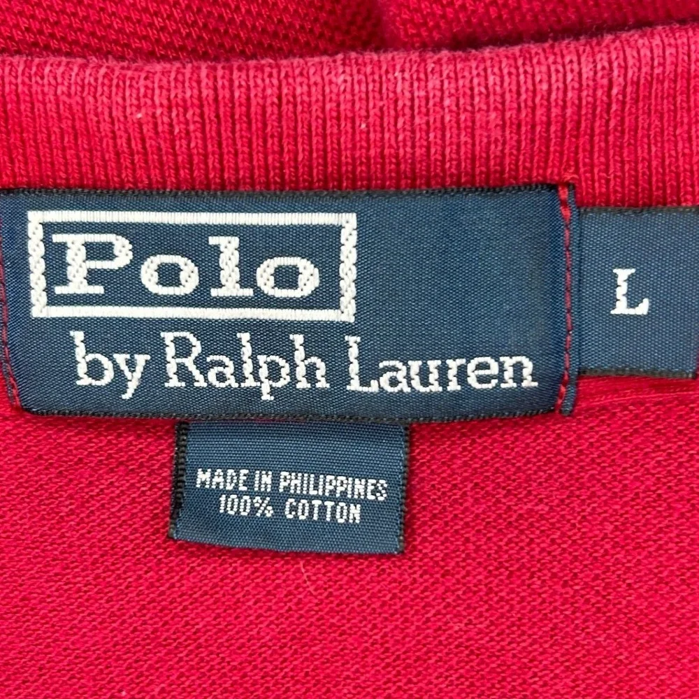 Polo‎ Ralph Lauren Large Long Sleeve Polo Men's Red Cotton Blue Pony Logo